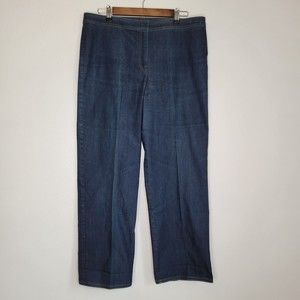 ST. JOHN Denim Blue Trouser Pants Womens Size 14